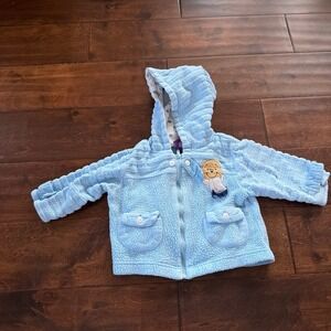 Vintage Winnie the Pooh Boys Girls Terry Cloth Hoodie Jacket 6-9 Months